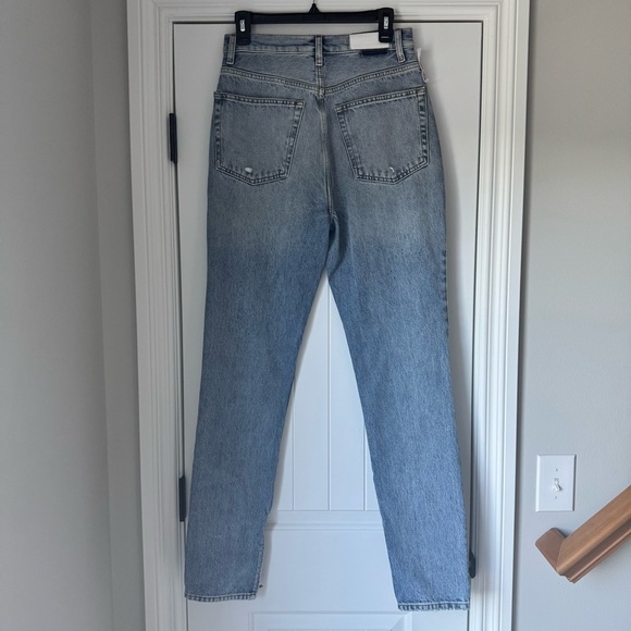 NWT NEW! RE/DONE Super High Drainpipe Destroy Wrecking Blue Jeans - Picture 7 of 15